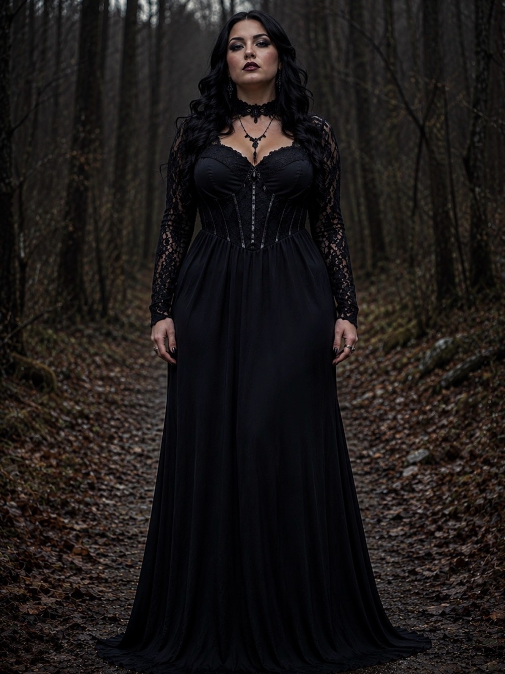 Goth Corset Dress Black Maxi Dark Vampire Vamp Romantic Halloween Costume 4X
